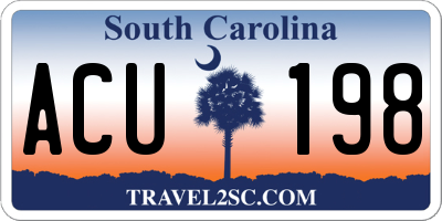 SC license plate ACU198