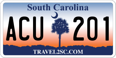 SC license plate ACU201