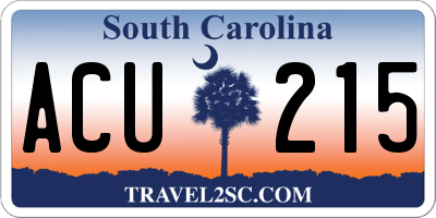 SC license plate ACU215