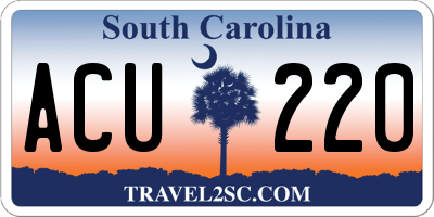 SC license plate ACU220