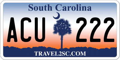 SC license plate ACU222