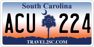 SC license plate ACU224
