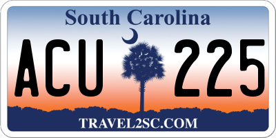 SC license plate ACU225