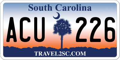 SC license plate ACU226
