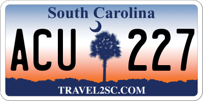 SC license plate ACU227