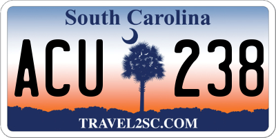 SC license plate ACU238