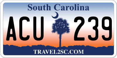 SC license plate ACU239