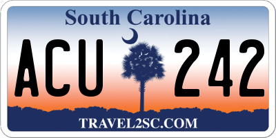 SC license plate ACU242