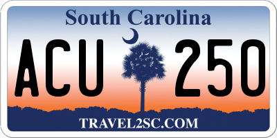 SC license plate ACU250