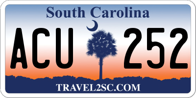 SC license plate ACU252
