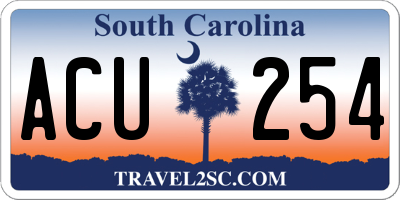 SC license plate ACU254