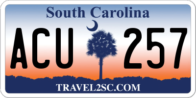SC license plate ACU257