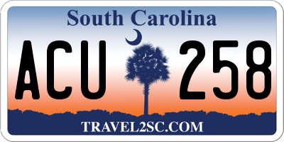 SC license plate ACU258