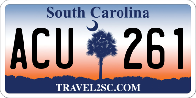 SC license plate ACU261