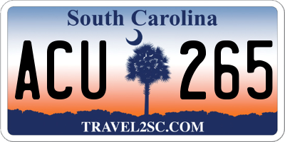 SC license plate ACU265