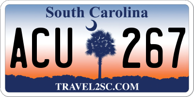 SC license plate ACU267