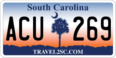 SC license plate ACU269