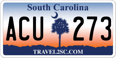 SC license plate ACU273