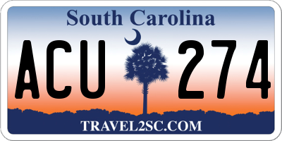 SC license plate ACU274