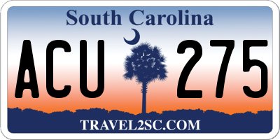 SC license plate ACU275