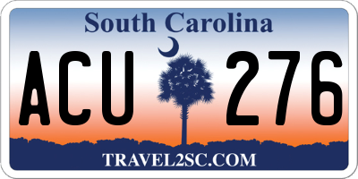 SC license plate ACU276