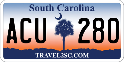 SC license plate ACU280