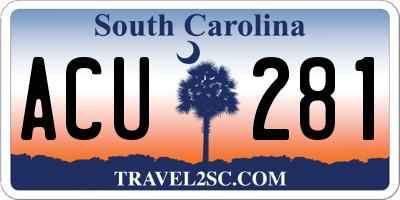 SC license plate ACU281