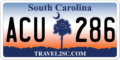 SC license plate ACU286