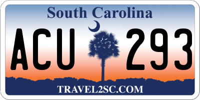 SC license plate ACU293