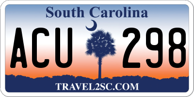 SC license plate ACU298