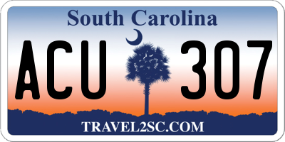 SC license plate ACU307