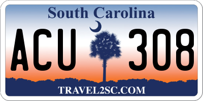 SC license plate ACU308
