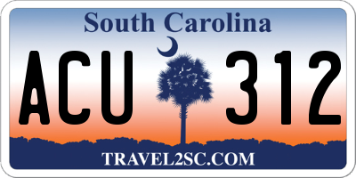 SC license plate ACU312