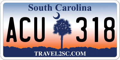 SC license plate ACU318