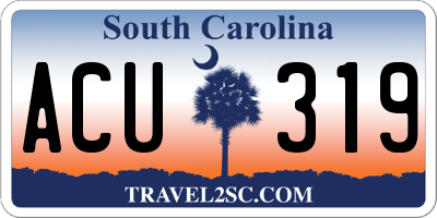 SC license plate ACU319