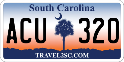 SC license plate ACU320
