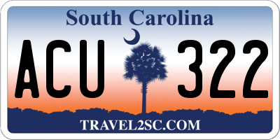 SC license plate ACU322