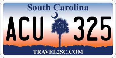 SC license plate ACU325