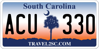 SC license plate ACU330