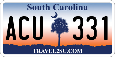 SC license plate ACU331
