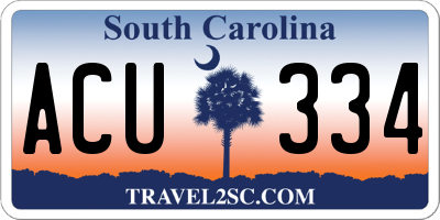 SC license plate ACU334