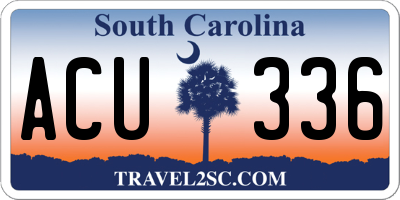 SC license plate ACU336