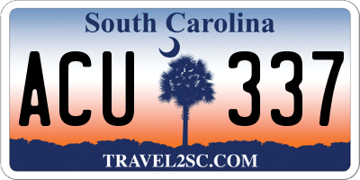 SC license plate ACU337