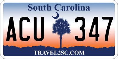 SC license plate ACU347