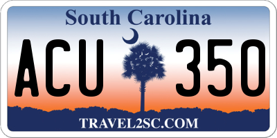 SC license plate ACU350