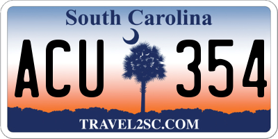 SC license plate ACU354