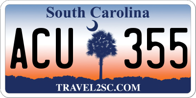 SC license plate ACU355