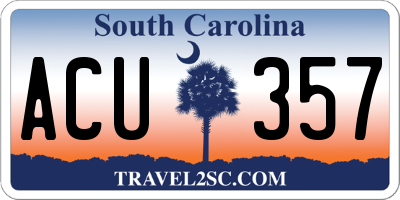 SC license plate ACU357