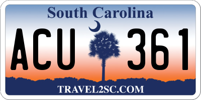 SC license plate ACU361