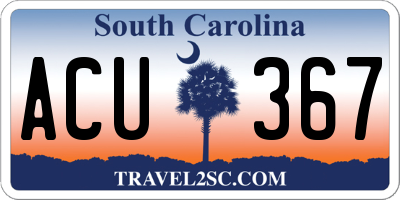 SC license plate ACU367